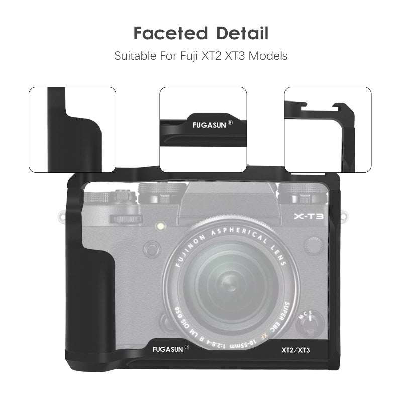 FUGASUN XT2 XT3 Camera Cage, Premium Closed Security XT2 XT3 Camera Cage for Fuji X-T2 X-T3 Camera - Image 3